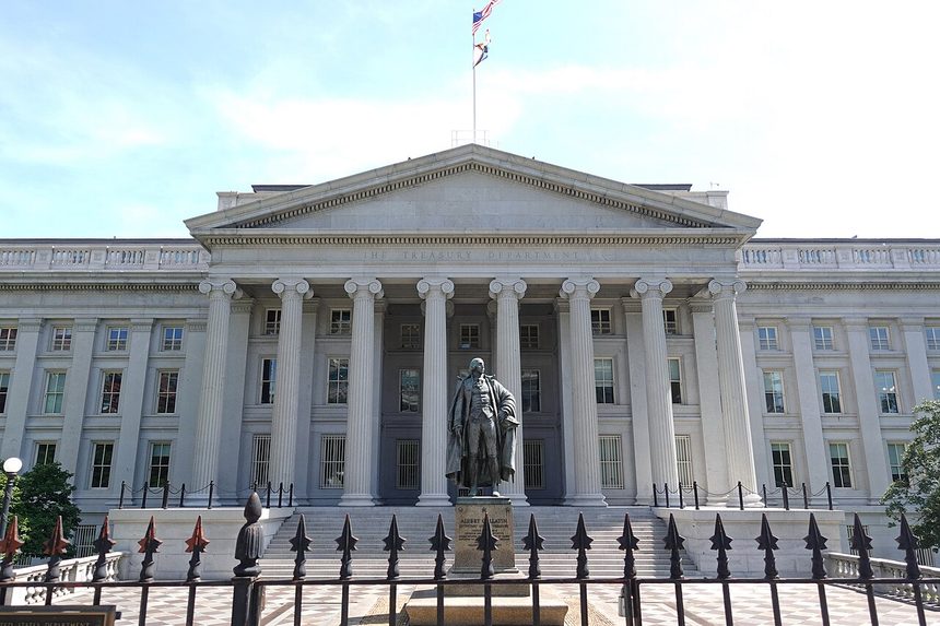 The U.S. Department of the Treasury building that Scott Bessent now runs