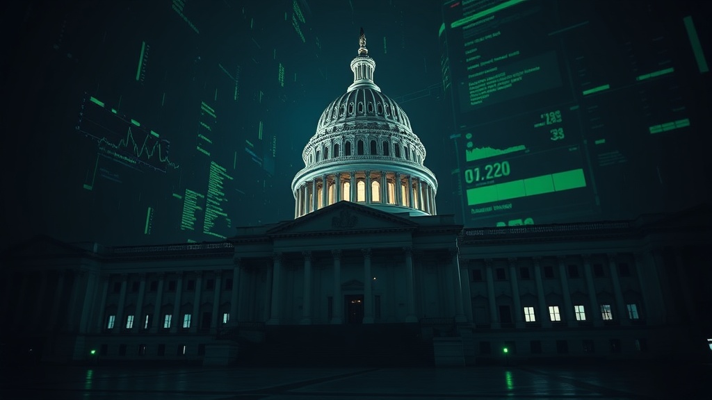 Capitol building with data overlays