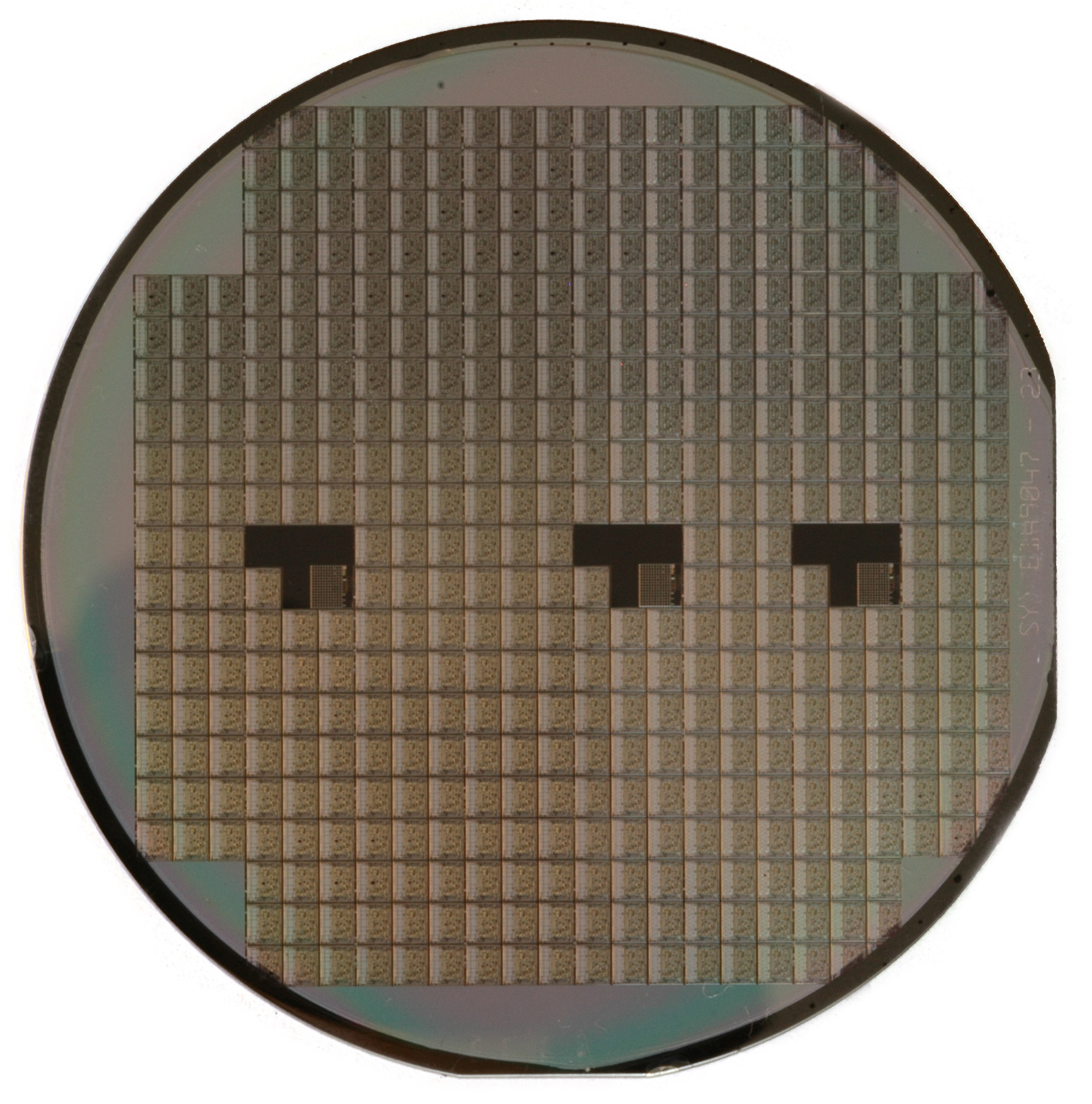 A polished silicon semiconductor wafer