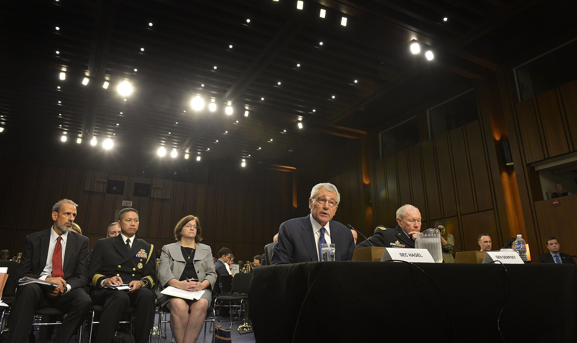 A United States Senate committee hearing in session