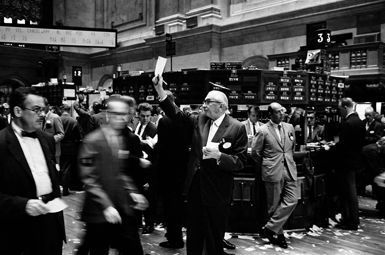 The crowded trading floor of the New York Stock Exchange